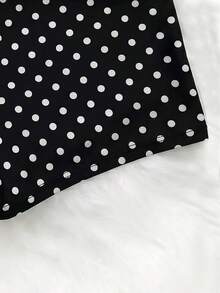 SHEIN Sparklyn Teen Girls Casual All-Match Versatile Daily Folded Waist Printed Super Short Knit Shorts 1 Random Piece - Black - View 5