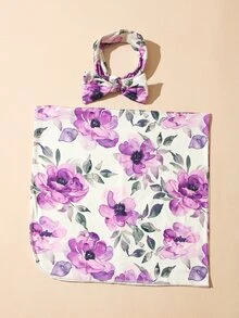 SHEIN 新生兒花卉印花簡約休閒攝影套裝 秋季 - 彩色 - 查看 4