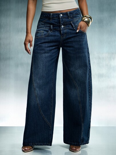 Denimoi Women's Casual Daily Denim Jeans With Pockets And Buttons