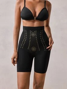 Veilyse 1pc High Waist Tummy Control Panties Waist Trainer Body Shaper Shorts Bottoms Slimming Sheath Woman Butt Lifter Briefs Panty Shapewear - Black - View 1
