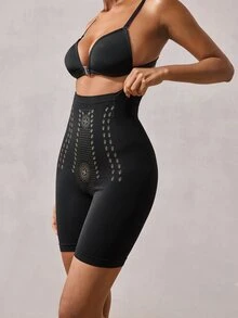Veilyse 1pc High Waist Tummy Control Panties Waist Trainer Body Shaper Shorts Bottoms Slimming Sheath Woman Butt Lifter Briefs Panty Shapewear - Black - View 3