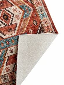 Kaymaz, Yıkanabilir, Dijital Baskılı Kilim, Yolluk, Mutfak Kilimi - Kırmızı - Görünüm 3