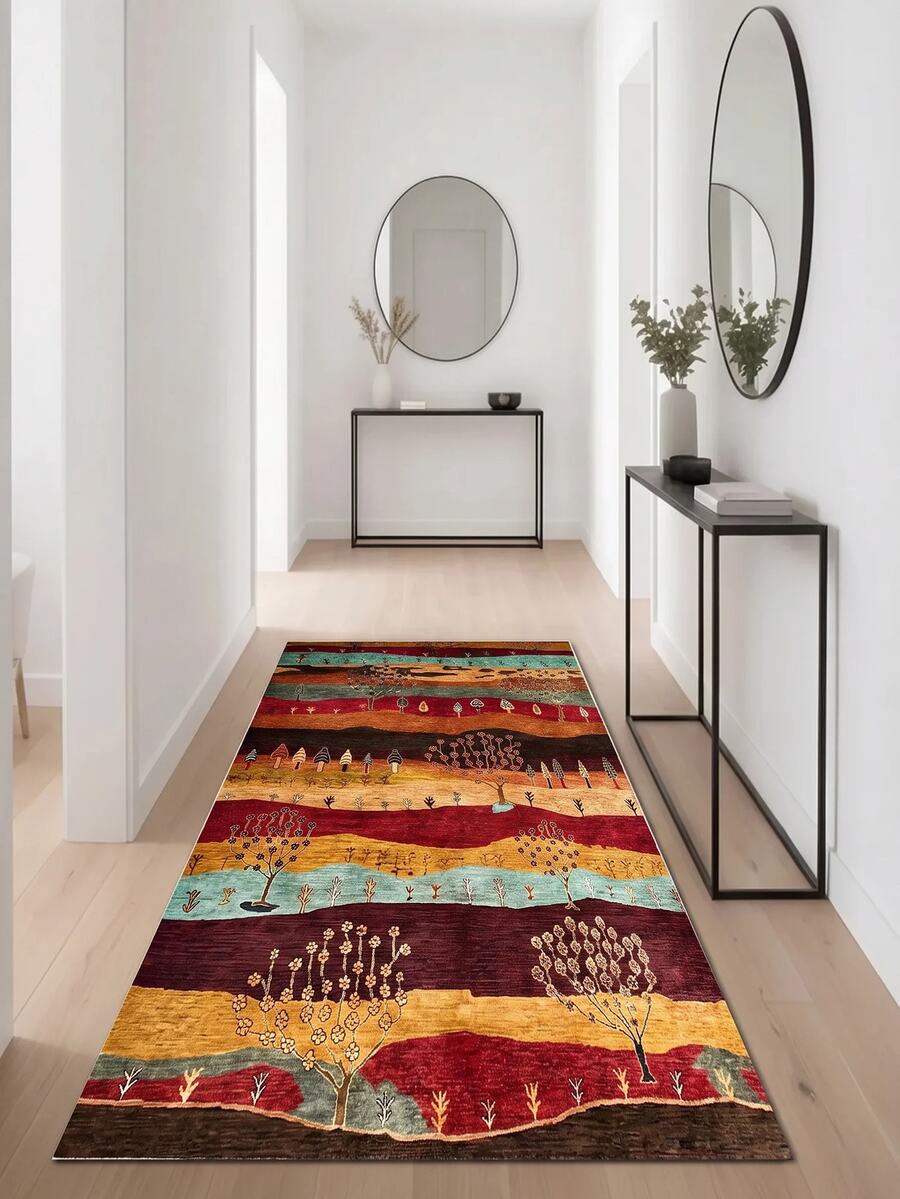 Antislip, wasbaar, digitaal bedrukt vloerkleed, loper, keukenkleed - Rood violet - Bekijken 1