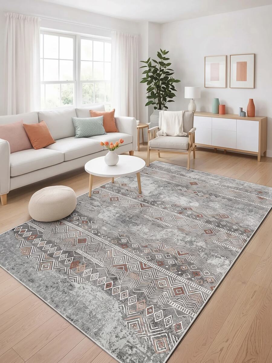 Tappeto antiscivolo, lavabile, con stampa digitale, passatoia, tappeto da cucina - Grigio Chiaro - Visualizzare 1