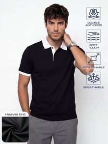 TekDrob Double Anti-Odor Polo With Regular Fit And Contrast Details - Multicolor - View 1