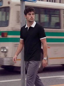 TekDrob Double Anti-Odor Polo With Regular Fit And Contrast Details - Multicolor - View 5