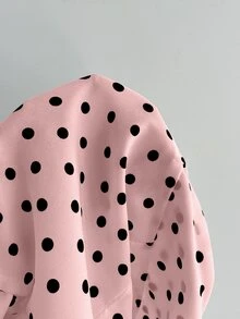 Elamini 甜美風波點蝴蝶結胸衣設計收腰荷葉邊掛脖背心上衣 女款 - 粉色 - 查看 7