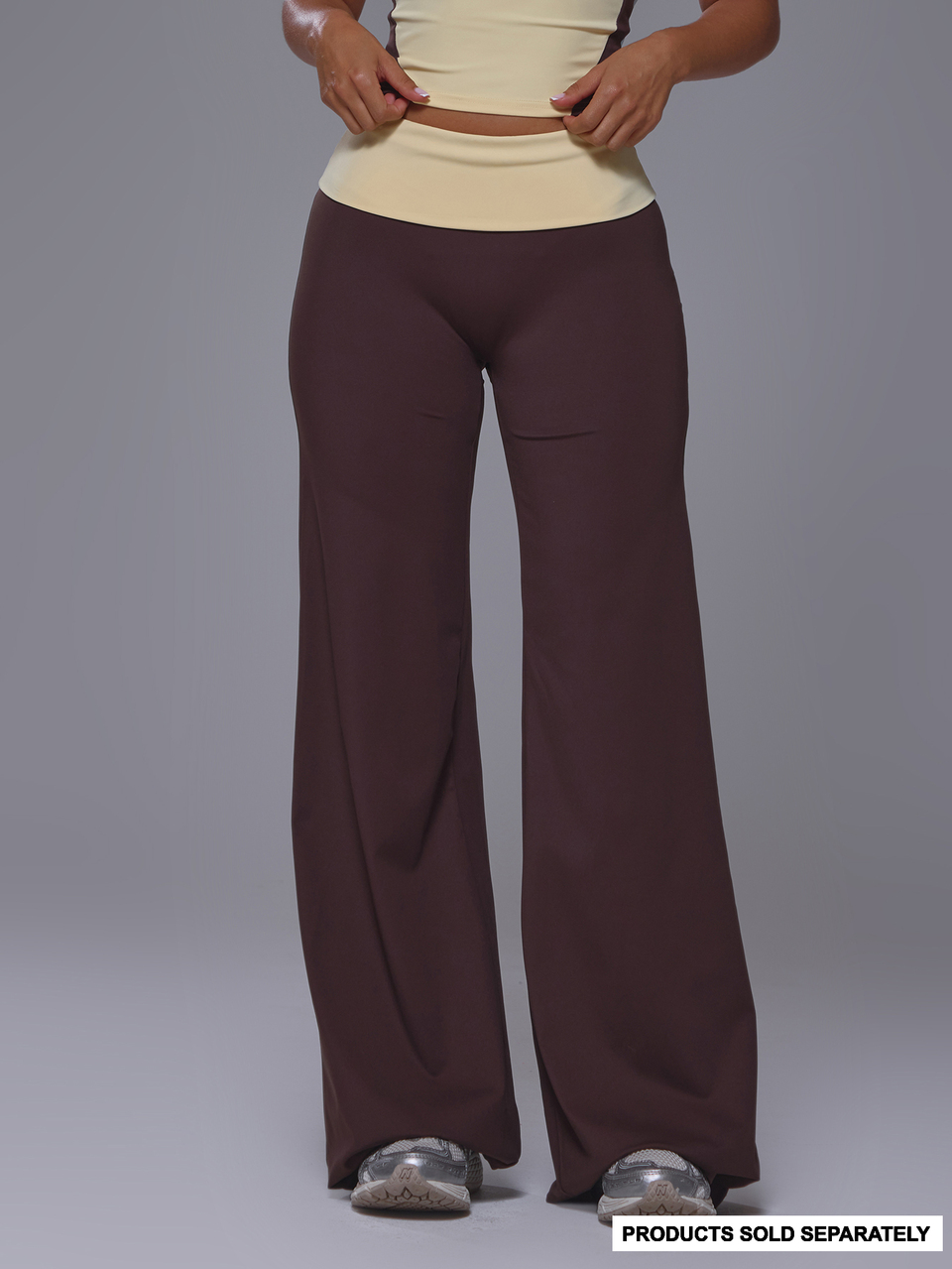 Leggings Sportivi Aderenti a Zampa con Vita Risvoltata (Solo Leggings)