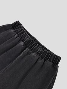 GlowEve Setelan Jaket dan Celana Denim Wanita dengan Tali Serut di Pinggang, Warna Abu-abu, Musim Gugur, Pakaian Kasual, Cocok untuk Liburan Siang Hari - Dark Grey - View 6