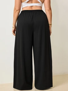 Velisys Velisys Women's Plus Size Colorblock Trim Athletic Pants - Black - View 2