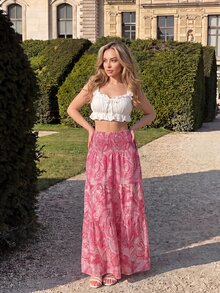 Katetique Women's Bohemian Print Skirt, Casual Vacation & Daily Wear, Spring/Summer - Rusty Rose - View 5