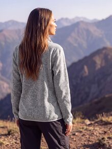 In My Nature Jaket Fleece Hangat Luar Ruangan Wanita Musim Gugur/Dingin - Purple - View 3