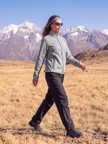 In My Nature Jaket Fleece Hangat Luar Ruangan Wanita Musim Gugur/Dingin - Purple - View 4