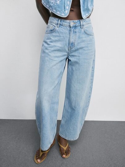 Maija Jeans casuales de mujer con pierna curva lavados