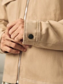 Norleigh Casual Minimalist Men's Single Jacket Work Jackets - Camel - View 6