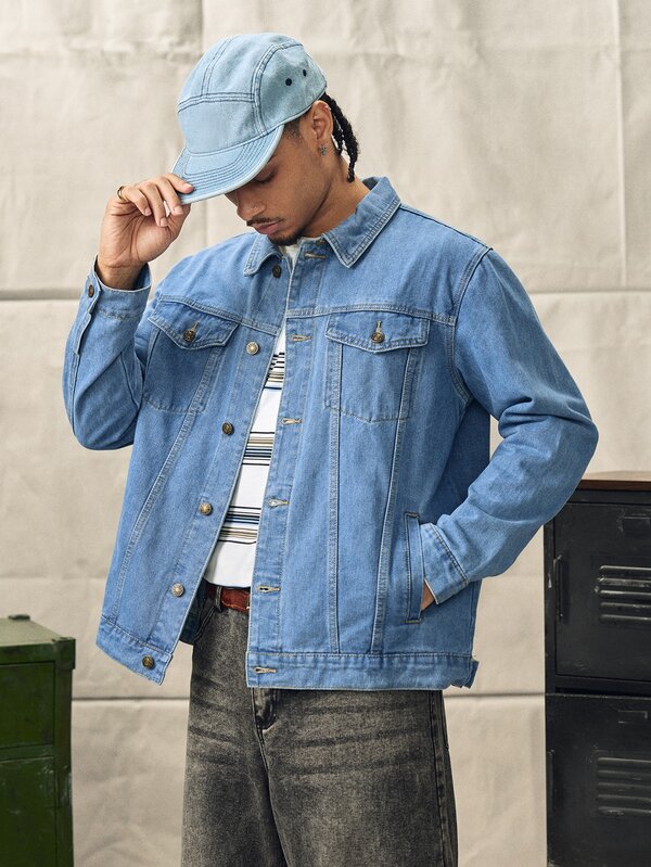 Norleigh Men's Long Sleeve Classic Versatile Slim Fit Denim Jacket, Fall