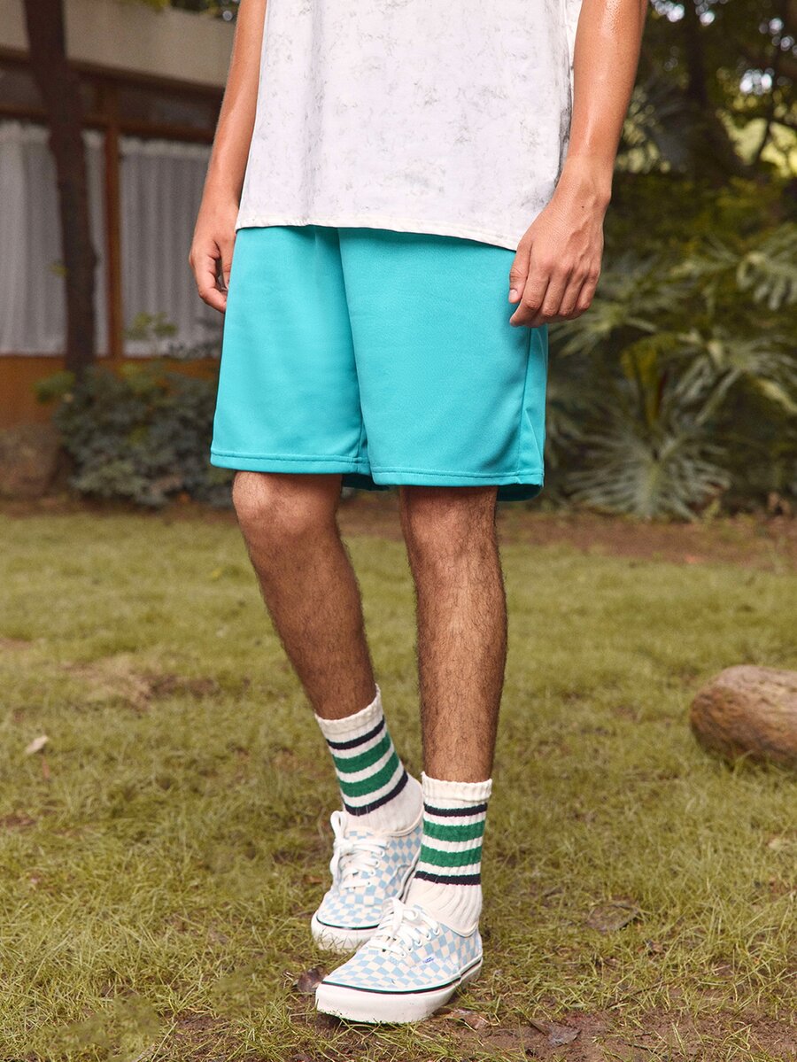 Whitmere Father's Day Gift, Men's Sports Fashion Casual Style Knit Drawstring Waist Shorts, Available In Multiple Colors, Summer Lightweight Cool Shorts - Green - View 1
