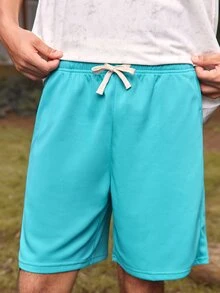 Whitmere Father's Day Gift, Men's Sports Fashion Casual Style Knit Drawstring Waist Shorts, Available In Multiple Colors, Summer Lightweight Cool Shorts - Green - View 8