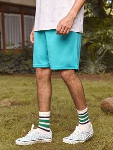 Whitmere Father's Day Gift, Men's Sports Fashion Casual Style Knit Drawstring Waist Shorts, Available In Multiple Colors, Summer Lightweight Cool Shorts - Green - View 6