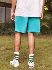 Whitmere Father's Day Gift, Men's Sports Fashion Casual Style Knit Drawstring Waist Shorts, Available In Multiple Colors, Summer Lightweight Cool Shorts - Green - View 2