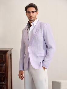 VeloEdit Men's Striped Single-Breasted Business Casual Blazer - Multicolor - View 5