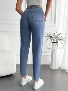 RueChic Solid Color Women's Jeans - Royal Blue - View 2