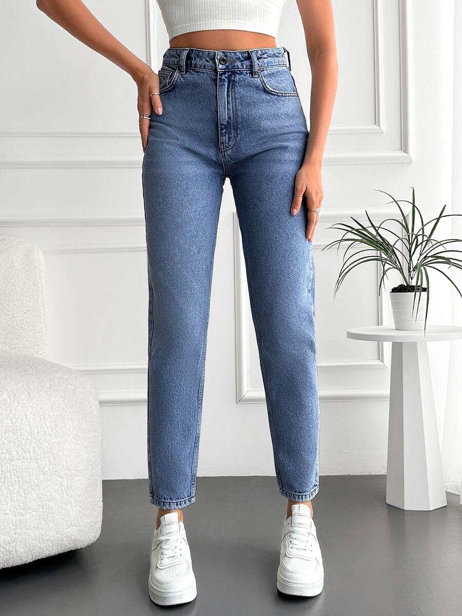 RueChic Solid Color Women's Jeans - Royal Blue - View 1