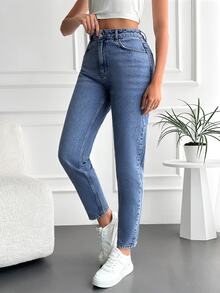 RueChic Solid Color Women's Jeans - Royal Blue - View 5