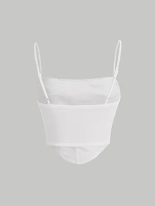 Skyraze White Summer Club Women Outfits Party Ruched Mesh Cami Top - White - View 3