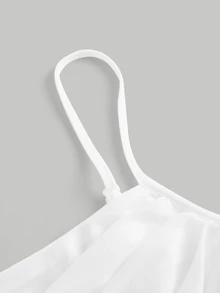 Skyraze White Summer Club Women Outfits Party Ruched Mesh Cami Top - White - View 5