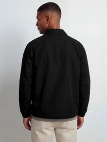 TekDrob Chaqueta impermeable & a prueba de viento para hombres - Negro - Ver 2