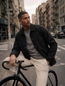 TekDrob Chaqueta impermeable & a prueba de viento para hombres - Negro - Ver 9