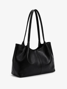 SHEIN Franclia 新款时尚手提包，韩日小众百搭大容量单肩包，适合日常通勤 - 黑色 - 查看 3
