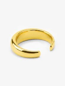 Lumivelle 3pcs/1set Vintage Elegant Fashion Exaggerated Wide Face CCB Bohemian Punk Geometric Asymmetrical Criss-Cross Wave Smooth Open Bangle Bracelet Set, Minimalist Personalized Versatile Hip-Hop Luxury High-End Y2K Thick Bracelet Suitable For Women Men Couples Summer Beach Party Date Gift All Season Daily Wear Accessory - Yellow Gold - View 7