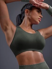 Powerista Women's Solid Color Casual Daily Sports Bra - Brown - View 6