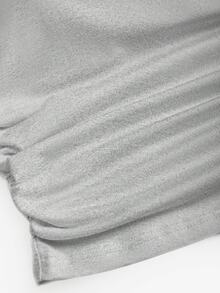 Flirla Top ajustado de unicolor casual con almohadillas en el pecho - Gris - Ver 6