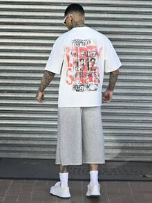 Devon Thys 男士新款时尚嘻哈印花T恤 - 白色 - 查看 5