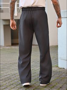 Devon Thys 男士条纹印花褶皱商务休闲西装裤 - 獵人綠 - 查看 2