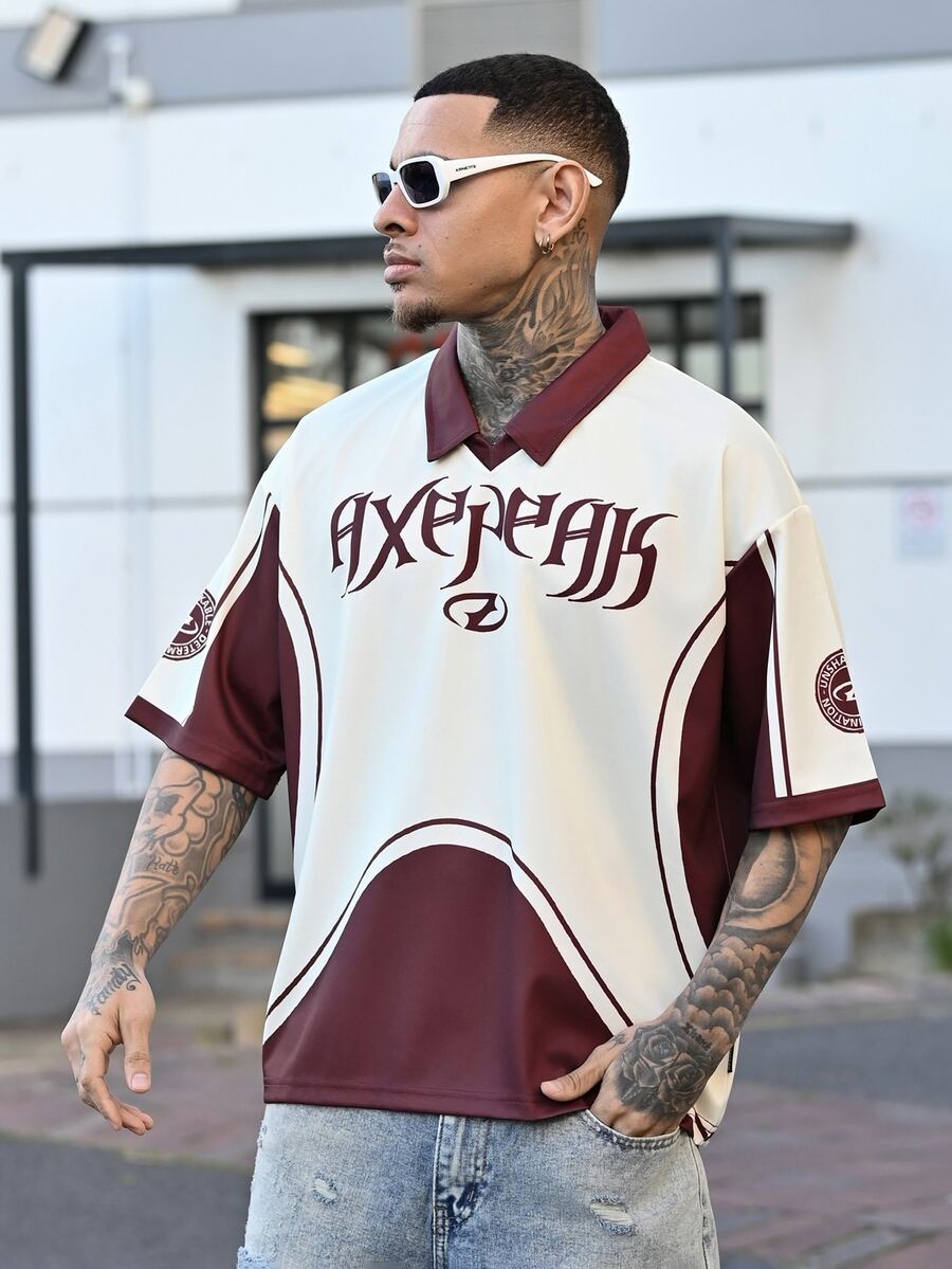 Devon Thys Short Sleeve Half-Zip Sporty POLO Shirt - Burgundy - View 1