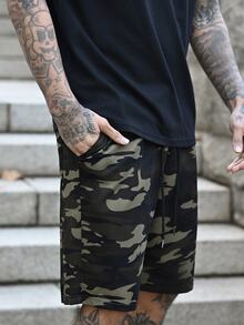 Devon Thys 男士迷彩印花针织短袖T恤和短裤套装夏季服装 - 彩色 - 查看 6