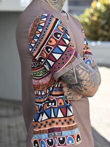 Devon Thys 男士夏季幾何印花圓領短袖休閒t卹 - 彩色 - 查看 6