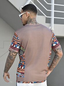Devon Thys 男士夏季幾何印花圓領短袖休閒t卹 - 彩色 - 查看 2