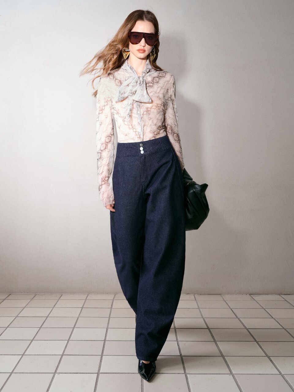 MOTF WOMEN'S AUTUMN HAREM STYLE LONG DENIM JEANS