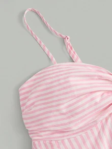 Girlism TEENGIRL 夏季白色甜美百褶荷葉邊細肩帶上衣，夏季短版上衣 - 彩色 - 查看 4