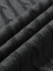 Manfinity Hypemode Chaleco de punto de cable con contraste de color para vacaciones de moda para hombres - Gris Oscuro - Ver 6