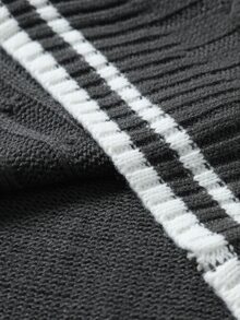Manfinity Hypemode Chaleco de punto de cable con contraste de color para vacaciones de moda para hombres - Gris Oscuro - Ver 5