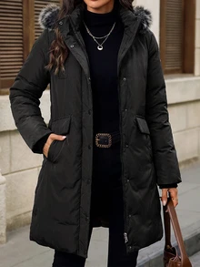 Z6774 DEWBERRY WOMEN'S COAT - Black - View 4
