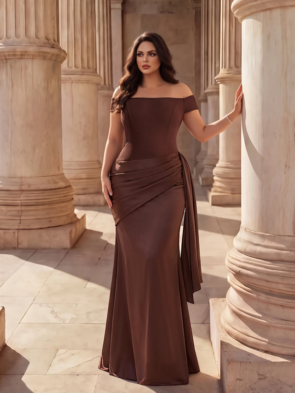 Coutiva Plus Size Formal Evening Gown (Intricate Design)