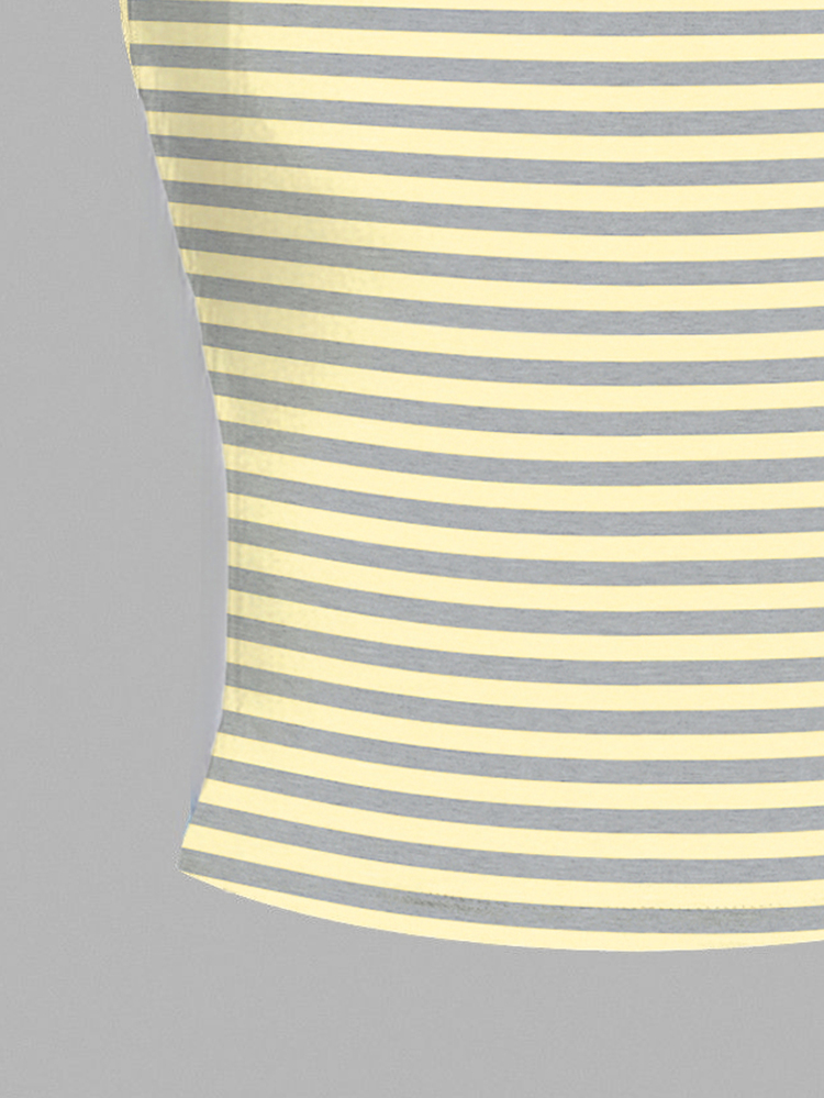 Tween Girls Casual Minimalist Pale Yellow Striped Spaghetti Strap Fitted Tank Top, Summer Top - Multicolor - View 5