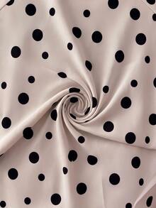 BamGleam Women's Autumn/Winter Polka Dot Print Casual Sports Apricot Long Sleeve Jacket - Apricot - View 5